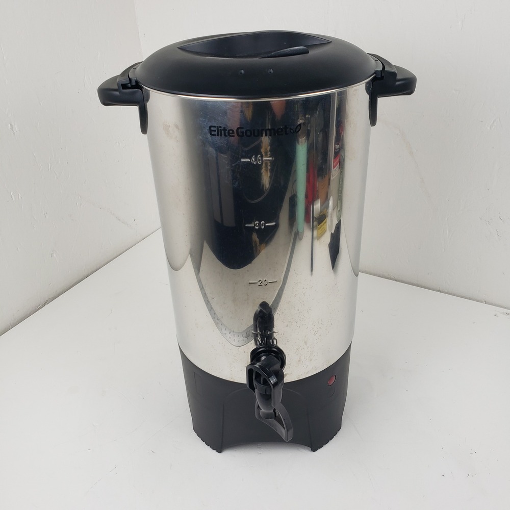 Elite Gourmet CC-45 Stainless Steel 45 Cup Coffee Urn Percolator Silver Black